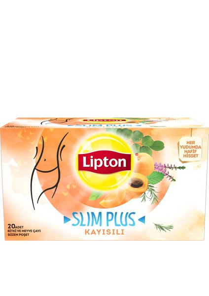 Slim Plus Kayısılı Bitki ve Meyve Bardak Poşet Çay 20 x 2 Gr. Onikili Set
