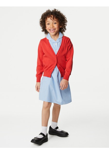 Saf Pamuklu 2'li V Yaka Okul Hırkası (3-18 Yaş) fiyatları