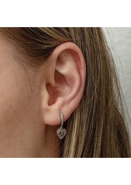 Gümüş Kalp Kurdele Sallantılı Kadın Küpe indirimleri