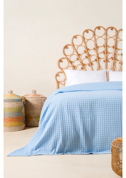 Viva %100 Pamuk Mavi Pike 200X220 2602