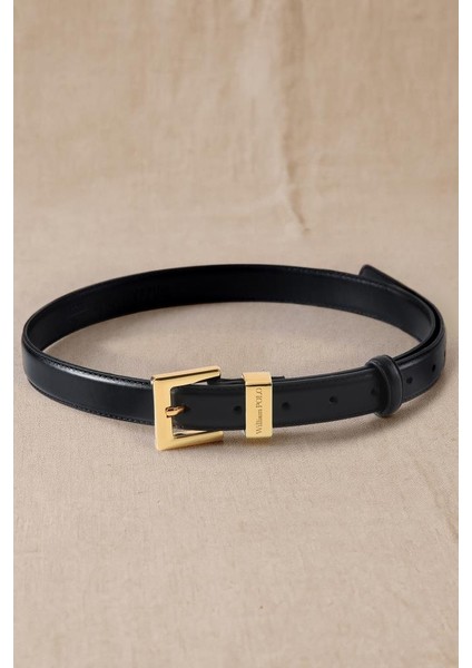 Williampolo Hakiki Deri Gold Toka Kadın Kemer