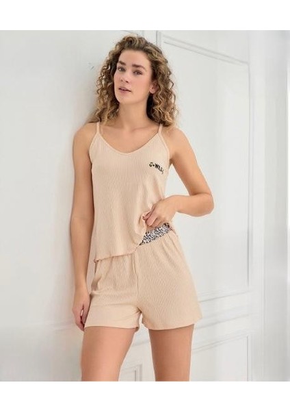 70702 Kaşkorse Kumaş Ip Askılı Şort Takım