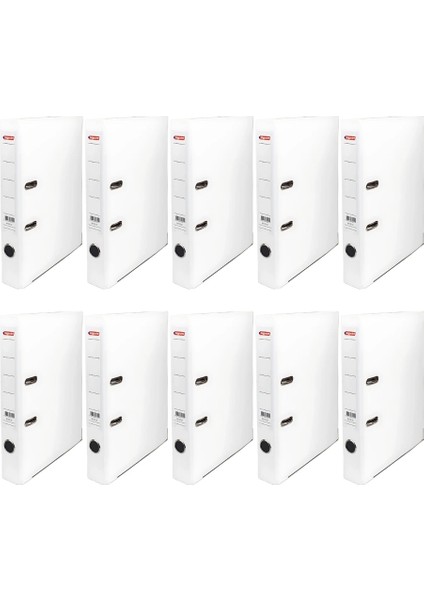 Klasör, 10 Adet, 2 Halkalı, 350 Sayfa Kapasiteli, Dar, Beyaz fiyatları