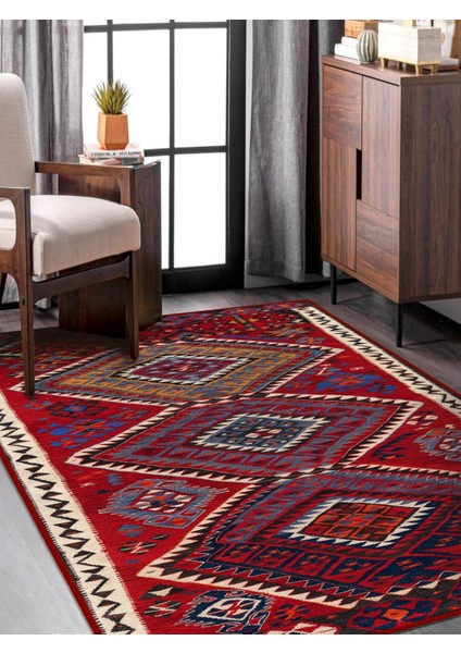 Vitage Kültürel Dama Desenli Eskitme Model Dokuma Taban Kilim fiyatları