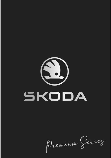 Suya Dayanıklı Yıkanabilir Skoda Oto Paspas Kağıdı Siyah Gümüş Baskı 50 Adet - 35X50CM