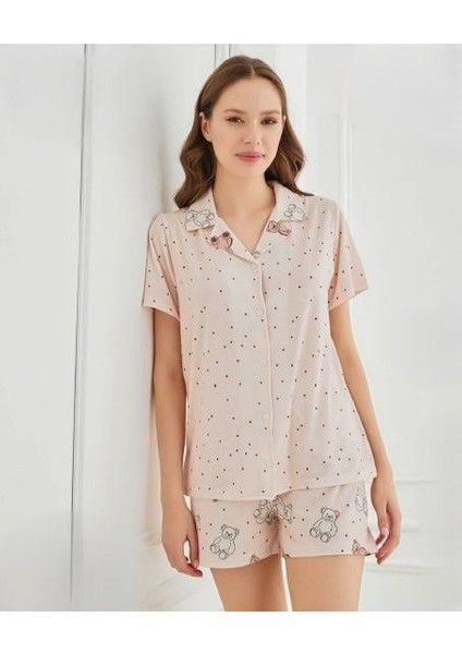 70115 Önden Düğmeli Şortlu Takım