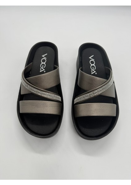 1400-184 Şeritli Taşlı Ortopedik Kadın Ev Terliği fırsatları