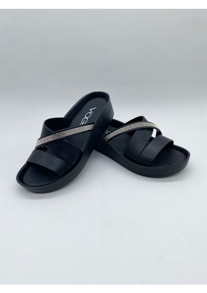 1400-184 Şeritli Taşlı Ortopedik Kadın Ev Terliği indirimleri