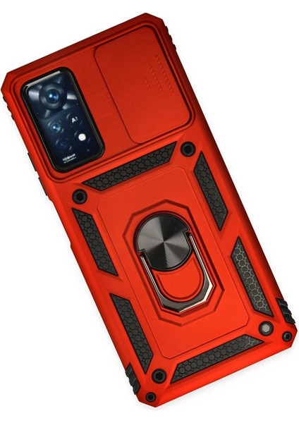 Xiaomi Redmi Note 11 Pro Kılıf Pars Lens Yüzüklü Silikon - Kırmızı fiyatları