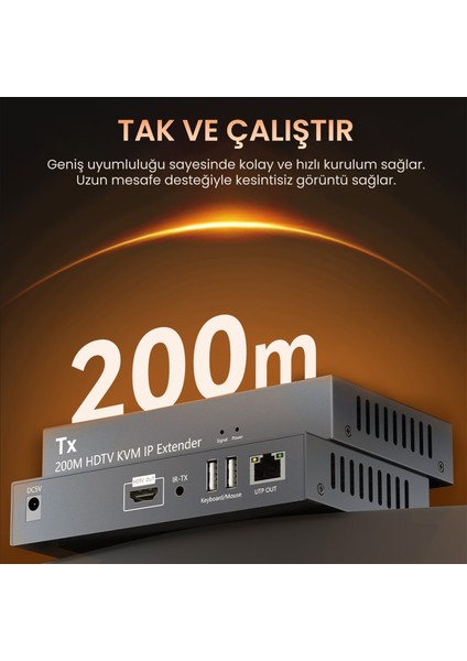 1080P Full Hd 60Hz HDMI Kvm Ip Extender 200 Metre CAT5E/6 HDMI Menzil Genişletici Uzatıcı fırsatları