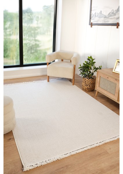 Stockholm %100 Polyester Yumuşak Dokulu Bukleli Dokuma Makina Halısı Oturma Odası Salon Mutfak Halısı Beyaz Yolluk fiyatları