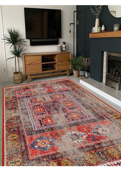 Vitage Ahenk ve Deng Desen Etnik Eskitme Model Eskitme Dokuma Taban Kilim