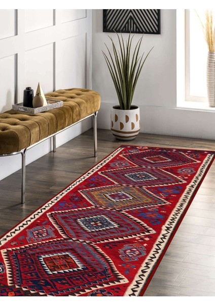 Vitage Kültürel Dama Desenli Eskitme Model Dokuma Taban Kilim fırsatları
