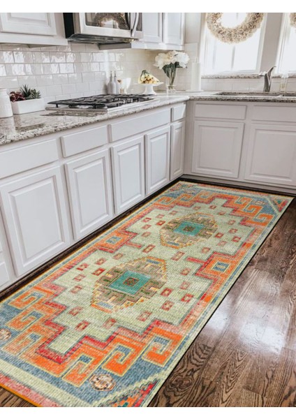 Vitage Harman Motif Etnik Desenli Eskitme Model Dokuma Taban Kilim fırsatları