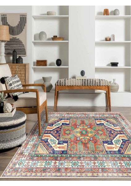Vitage Mistik Etnik Desenli Eskitme Model Dokuma Taban Kilim modelleri