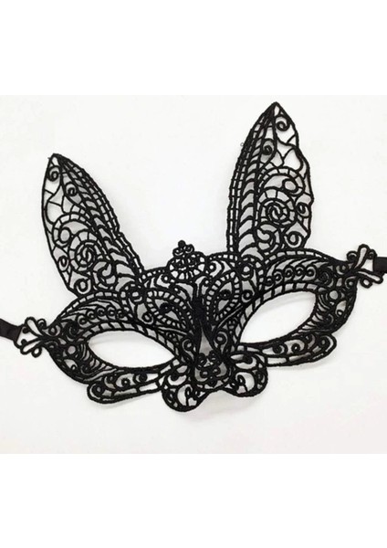 Bfs Siyah Renk Dantel Kesim Dantel Işlemeli Balo Parti Maskesi 7 No