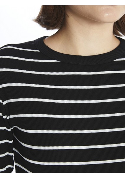 Lcwaıkıkı Basic Siyah Bisiklet Yaka Çizgili Kadın Body modelleri