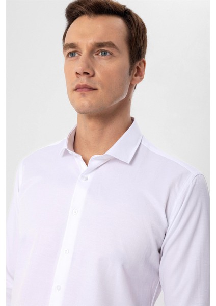 Slim Fit Mikro Desenli Kolay Ütü Teri Emen Nefes Alan Kravat Yaka Dört Mevsim Erkek Gömlek fiyatları