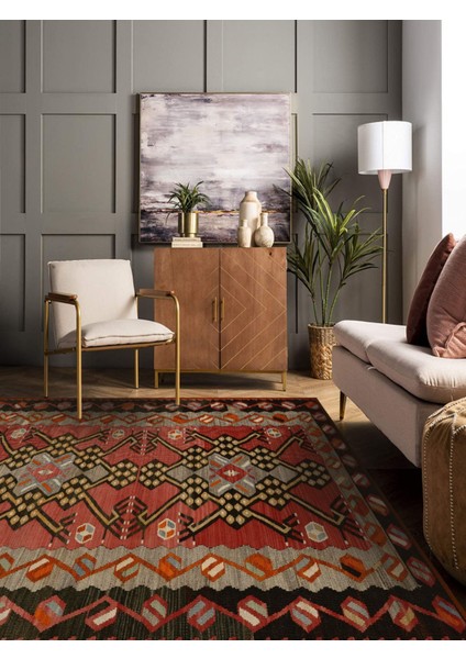 Vitage Renkli Geometrik Desenli Model Dokuma Taban Kilim modelleri