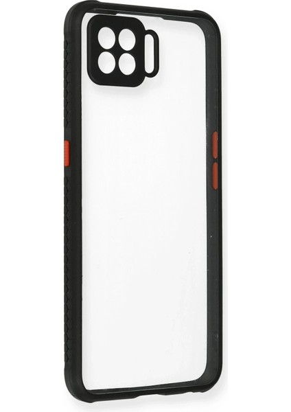 Oppo A73 Kılıf Miami Şeffaf Silikon - Siyah