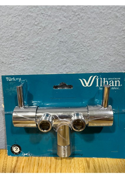 Wilhan Çift Çıkışlı Krom Taharet Musluğu | Tek Girişli, Çift Kollu Ara Musluk
