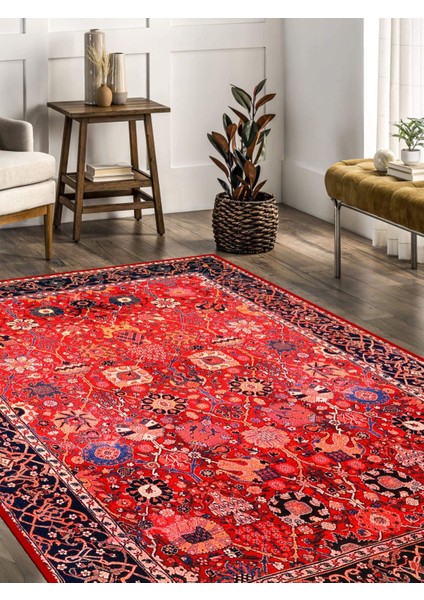 Kırmızı Desenli Etnik Eskitme Model Dokuma Taban Kilim fiyatları