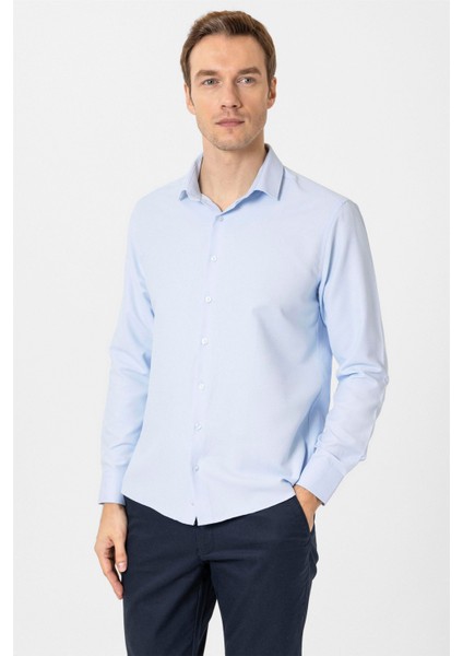 Slim Fit Mikro Desenli Kolay Ütü Teri Emen Nefes Alan Kravat Yaka Dört Mevsim Erkek Gömlek fiyatları