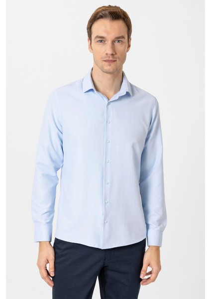 Slim Fit Mikro Desenli Kolay Ütü Teri Emen Nefes Alan Kravat Yaka Dört Mevsim Erkek Gömlek indirimleri