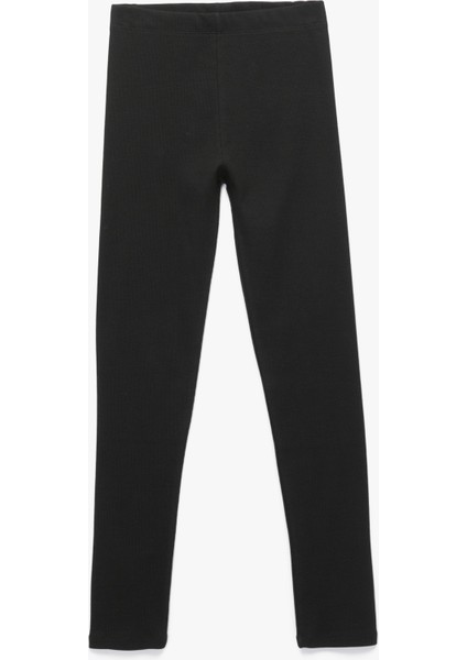 Beli Lastikli Kaşkorse Pamuklu Ribanalı Basic Tayt