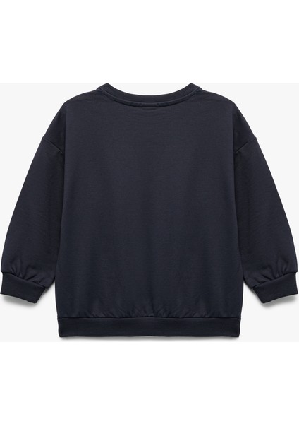 Uzun Kollu Bisiklet Yaka Baskılı Pamuklu Sweatshirt fiyatları