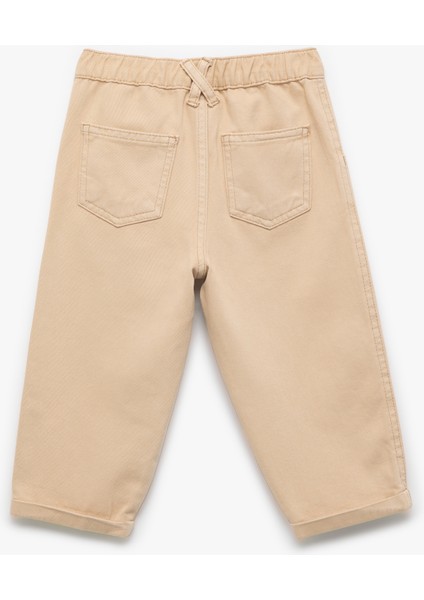 Pamuklu Katlamalı Paça Beli Lastikli Oversize Pantolon fiyatları