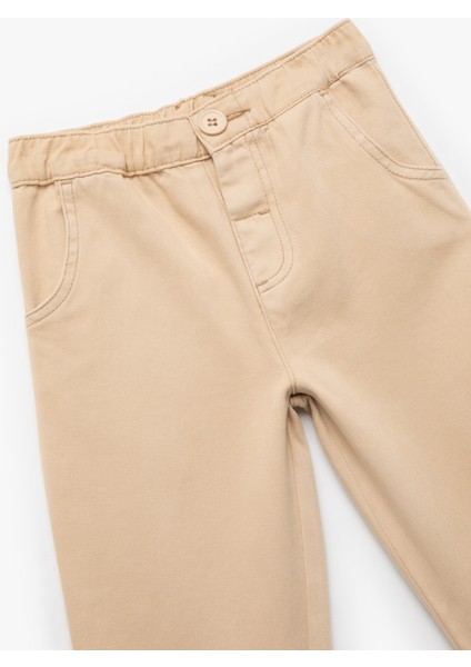 Pamuklu Katlamalı Paça Beli Lastikli Oversize Pantolon modelleri