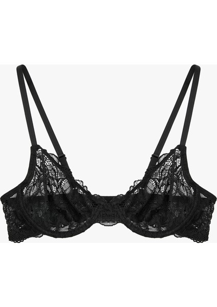 Dantelli Rahat Kalıp Dolgusuz Balenli Sütyen