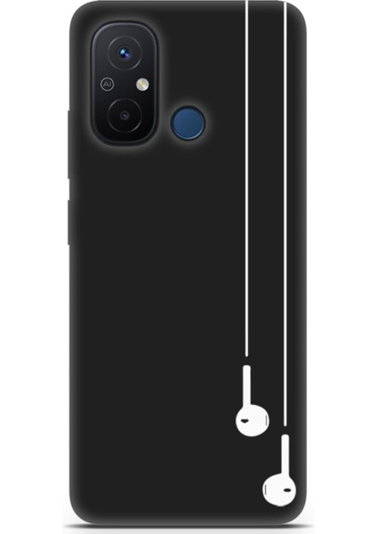 Xiaomi Redmi 12C Uyumlu Minima 9 Koruma Kılıfı Beyaz Kulaklık