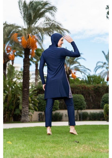 25227-3 Yarım Fermuarlı Büyük Beden Tesettür Mayo fiyatları