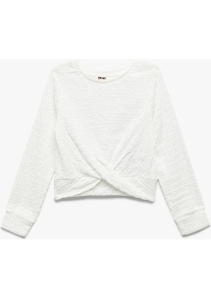 Uzun Kollu Bisiklet Yaka Crop Bluz
