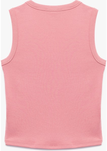 Slim Fit Bisiklet Yaka Pamuklu Ribanalı Kolsuz Bluz fiyatları