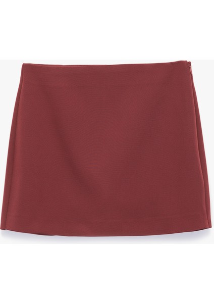 Slim Fit Cep Detaylı Mini Şort Etek