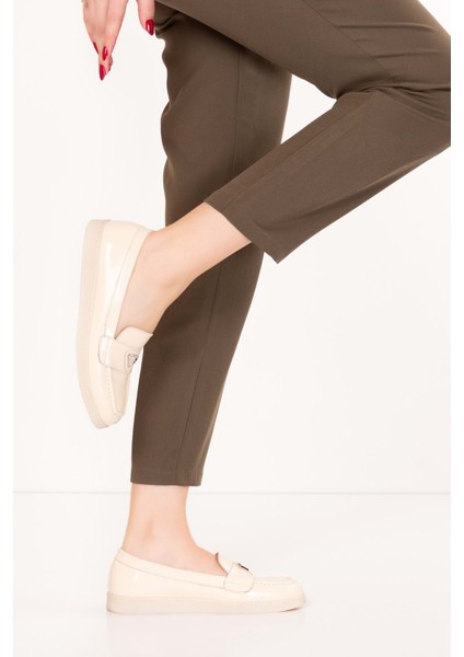 Kadın Hakiki Deri Günlük Şık Loafer ANL.3200 - Bej Rugan - 42 Bej Rugan modelleri