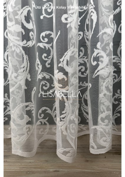 Valeria Dantel Örme Tülle Perde (1x3 Pile Dikişli ) Ütü Istemez.