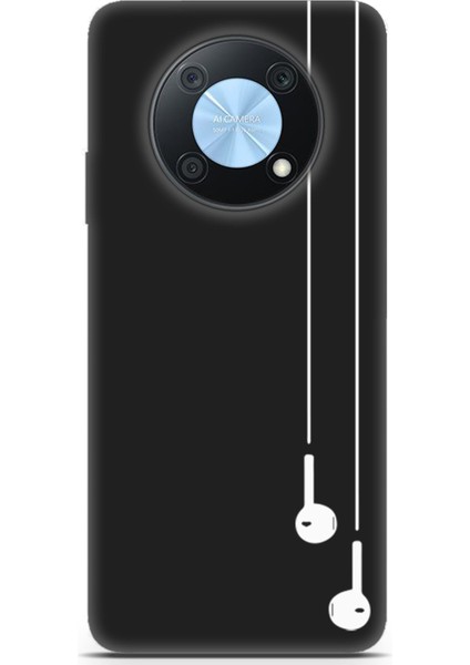 Huawei Nova Y90 Uyumlu Minima 9 Baskılı Telefon Kabı Beyaz Kulaklık
