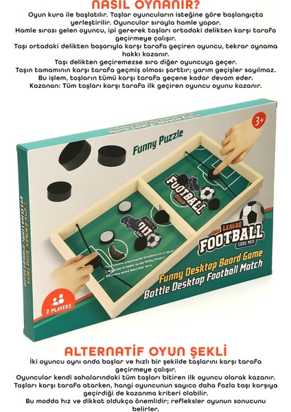 Lastik Fırlatmalı Futbol Şut ve Gol Hızlı Sapan Masa Futbol Oyunu Çocuk Odaklanma Zeka Kutu Oyunu fiyatları