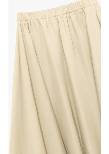 Beli Lastikli Kloş Saten Uzun Etek modelleri