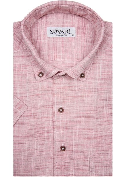 Kısa Kollu Yeşil Erkek Gömlek Bol Kesim Tam Pamuk