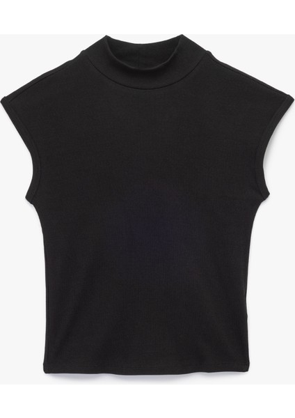 Kolsuz Pamuklu Dik Yaka Tişört