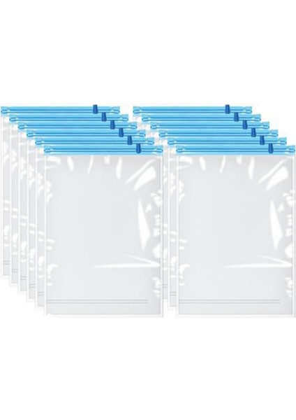 12 Paket Tekrar Kullanılabilir Rulo Sıkıştırma Torbaları, Seyahat Için 35X50CM Orta Vakumlu Saklama Torbaları, Paketlemeden Tasarruf (Yurt Dışından)