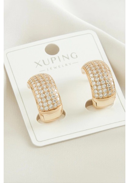 Xuping Zirkon Taşlı Lüks Çelik Küpe