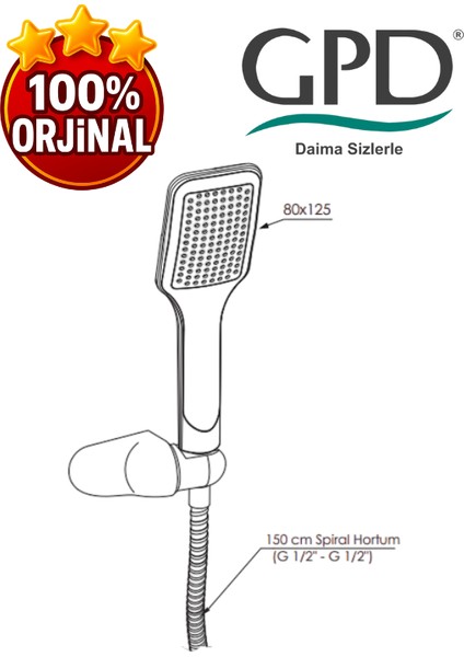 DST37 Askılı Duş Seti (Tek Fonksiyonlu 80X125) fiyatları