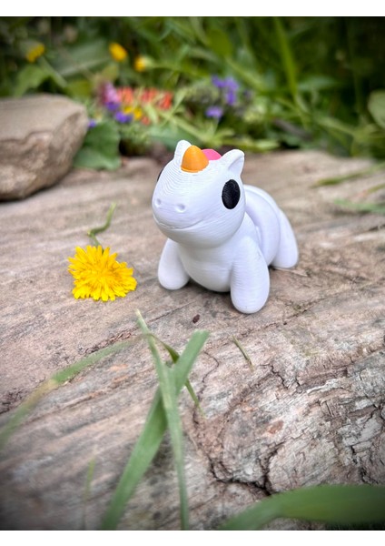 Unicorn Oyuncak - Fantastik Dünyaların Sihirli Sembolü💗 Rose 🦄!3d Hareketli Organik Model - Orta Boy modelleri