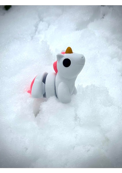 Unicorn Oyuncak - Fantastik Dünyaların Sihirli Sembolü💗 Rose 🦄!3d Hareketli Organik Model - Orta Boy